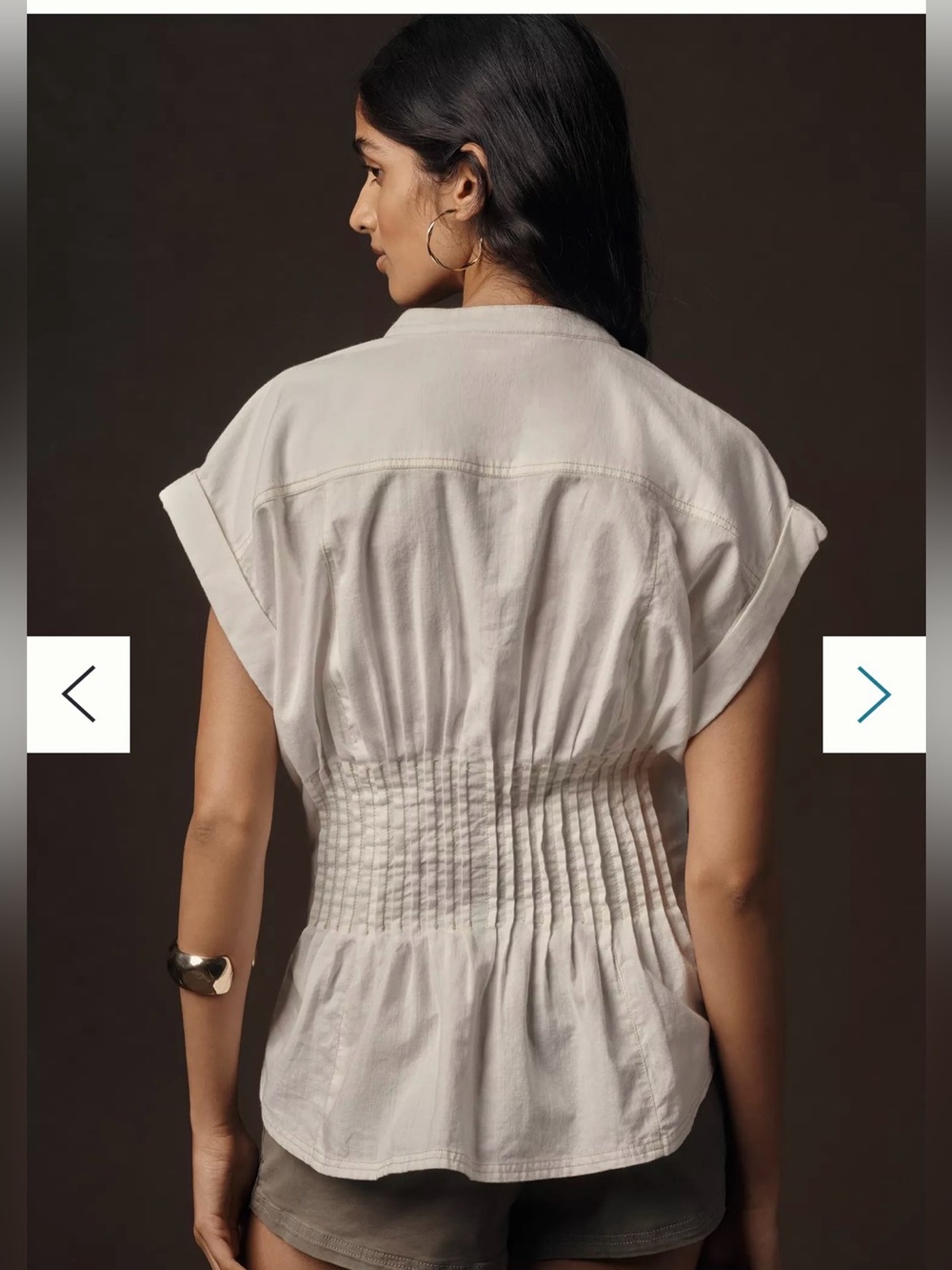 The Linden Denim Pleated
Waisted Blouse by Pilcro - Picture 3 of 7